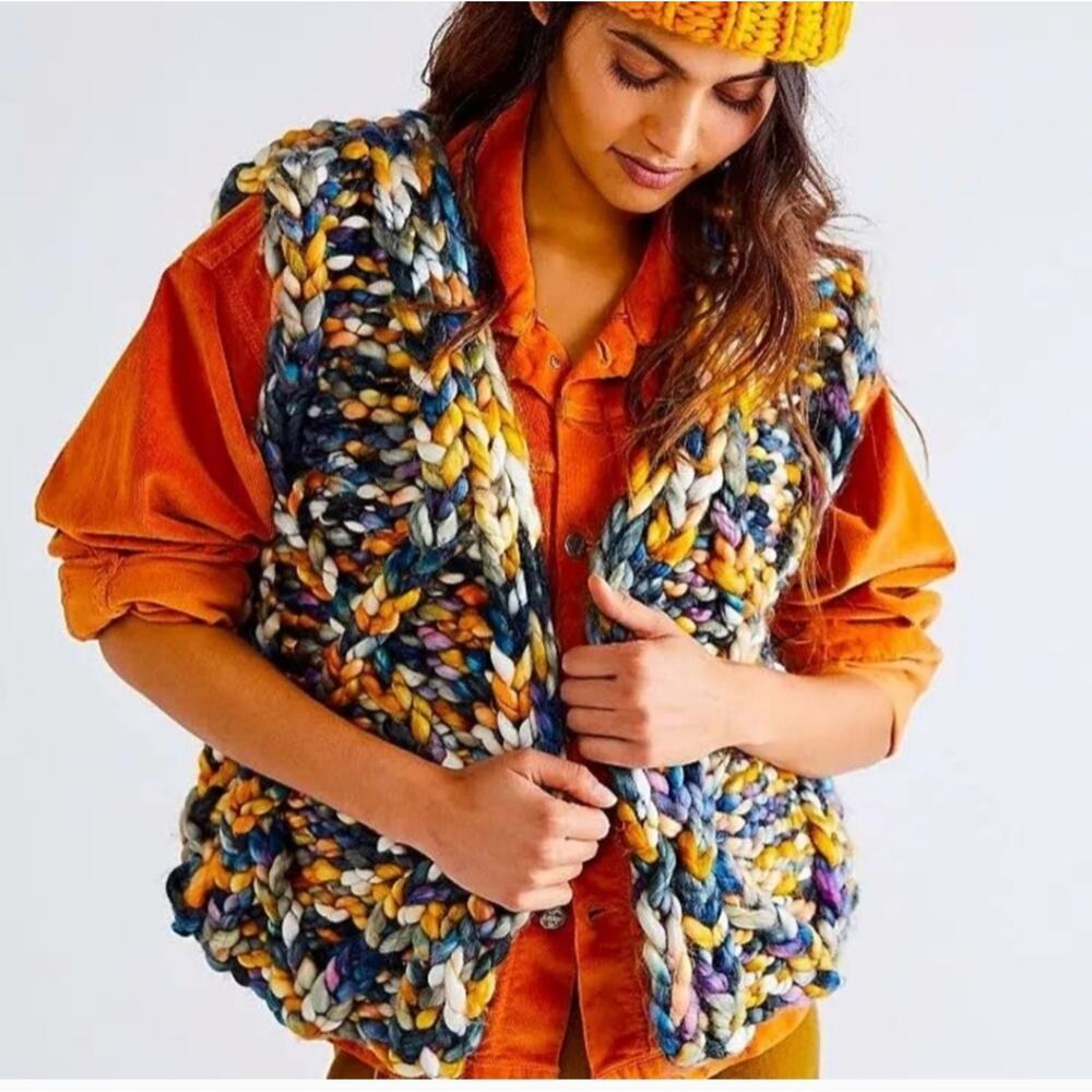 Free People Twilight Sweater Vest Size XSmall Chunky Knit NWT $228 New